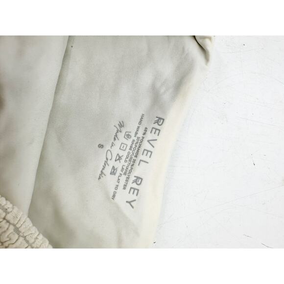 Revel Rey Inez Textured Croc Cream Belted Bikini Swimsuit Bottoms Size Small - Picture 4 of 4